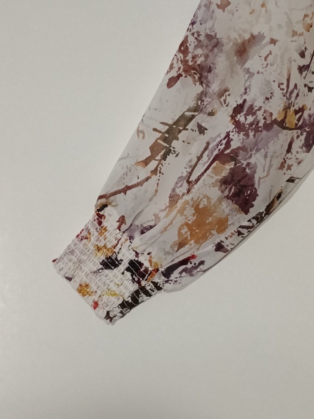 CAbi Go To Blouse Ivory Pink Paint Splatter Long Sleeve Top Size S - Picture 5 of 7